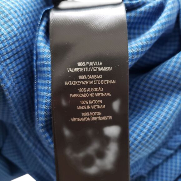 NWT Ted Baker Endurance Dress Shirt Mens 16 34/35 Blue Shot Gingham Long Sleeve - Picture 5 of 9